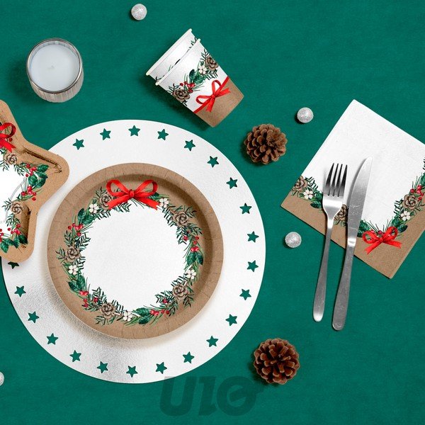 Servetėlės 20 vnt. 33x33 cm Christmas Bow – Homéa-image-1