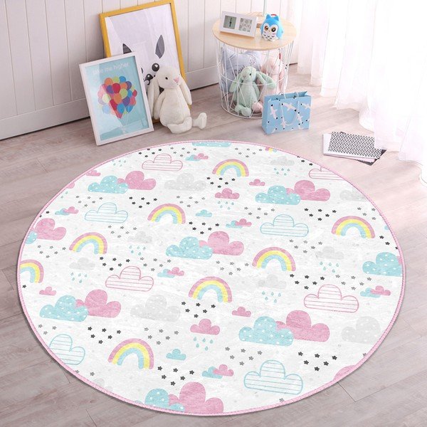Vaikiškas kilimas baltos spalvos ø 120 cm Comfort – Mila Home-image-4