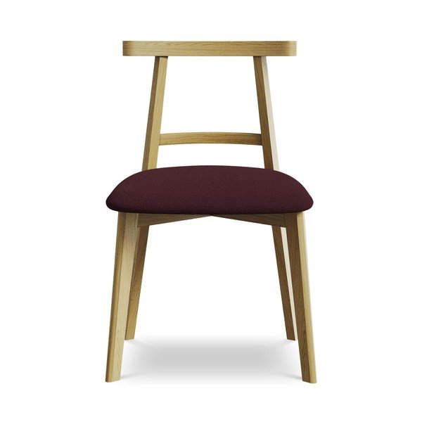 Bordo spalvos iš medienos masyvo valgomojo kėdė Ohelo – Makamii-image-1