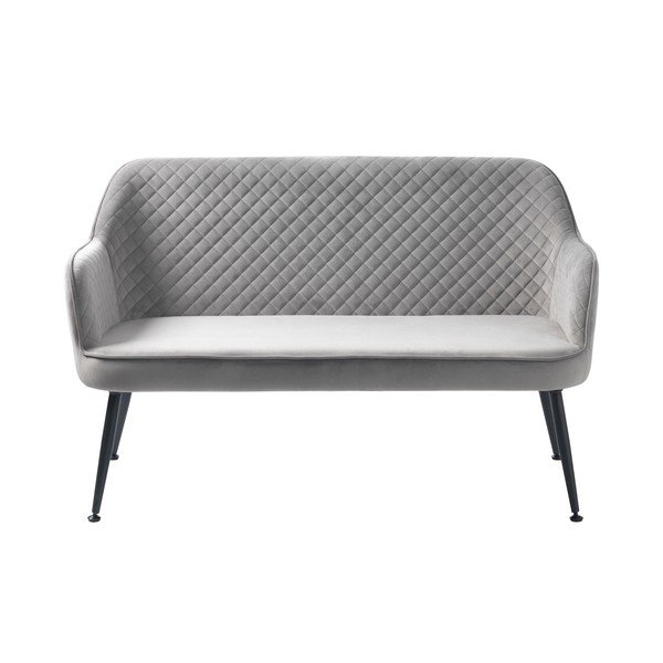 Iš velveto sofa šviesiai pilkos spalvos 129 cm Berrie – Unique Furniture