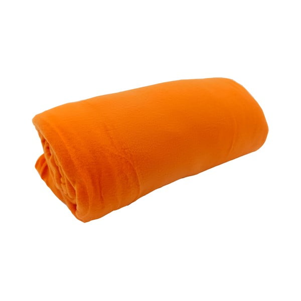 Oranžinės spalvos fleece tipo antklodė ir pledas 150x200 cm Plain – JAHU collections