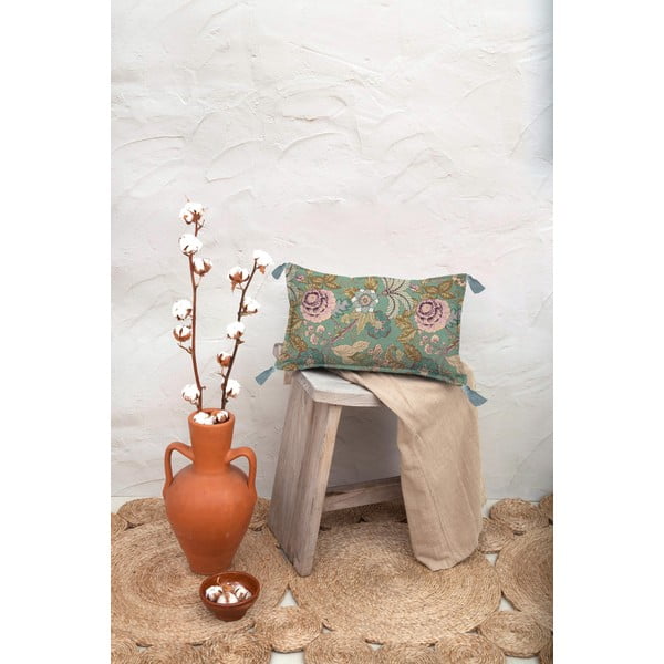 Žalia pagalvėlė Velvet Atelier Japanese Flowers, 50 x 35 cm-image-1