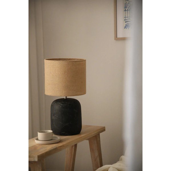 Stalinis šviestuvas juodos spalvos/natūralios spalvos (aukštis 45 cm) iš džiuto Montagna – Markslöjd-image-2