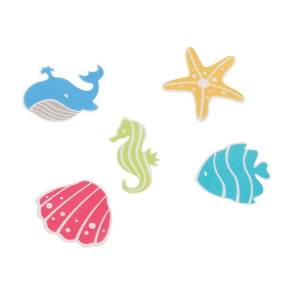 Vaikiški neslystantys kilimėliai 5 vnt. vonioms 12x12 cm Waterworld – Spirella