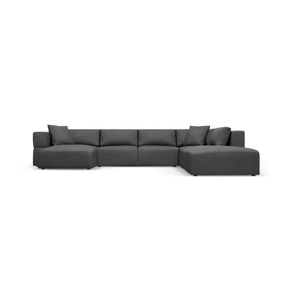 Kampinė sofa tamsiai pilkos spalvos (su dešiniuoju kampu/„U“ formos) Esther – Milo Casa