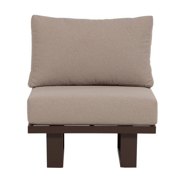 Rudos spalvos metalinis/paminkštinto audinio sodo krėslas Bear – WOOOD-image-2