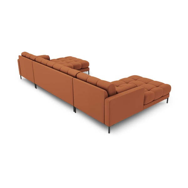 Kampinė sofa raudonos plytų spalvos („U“ formos) Bali – Cosmopolitan Design-image-4