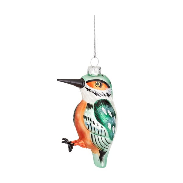 Iš stiklo rankų darbo eglutės papuošimas 10,5 cm Kingfisher – Sass & Belle