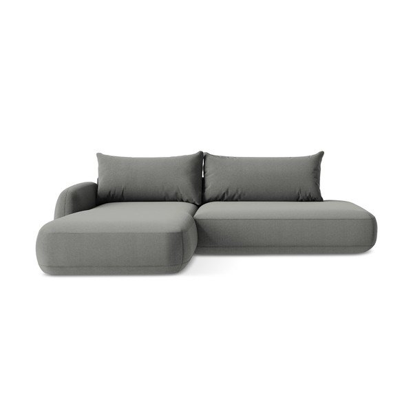 Pilkos spalvos sulankstoma kampinė sofa (su kairiuoju kampu/su gultu) Hale – Makamii