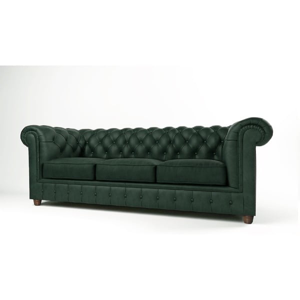 Tamsiai žalia aksomo sofa 230 cm Cambridge - Ropez