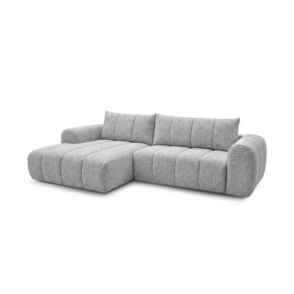 Šviesiai pilkos spalvos kampinė sofa (su kairiuoju kampu/su gultu) Nesty – Bobochic Paris-image-3