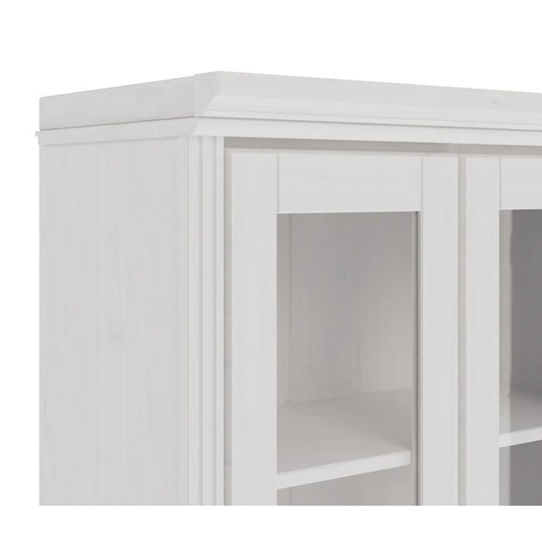Baltos spalvos iš pušies masyvo vitrina 74x223x37 cm Anita – Støraa-image-4