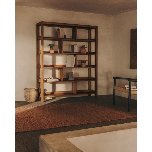 Iš tikmedžio masyvo knygų spinta  natūralios spalvos 150x185 cm Sashi – Kave Home-image-1