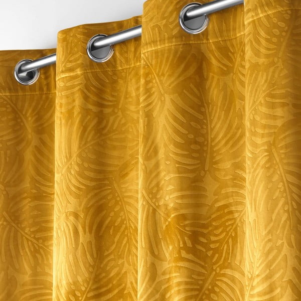Užuolaida iš velveto geltonos spalvos 140x240 cm Analia – douceur d'intérieur-image-1