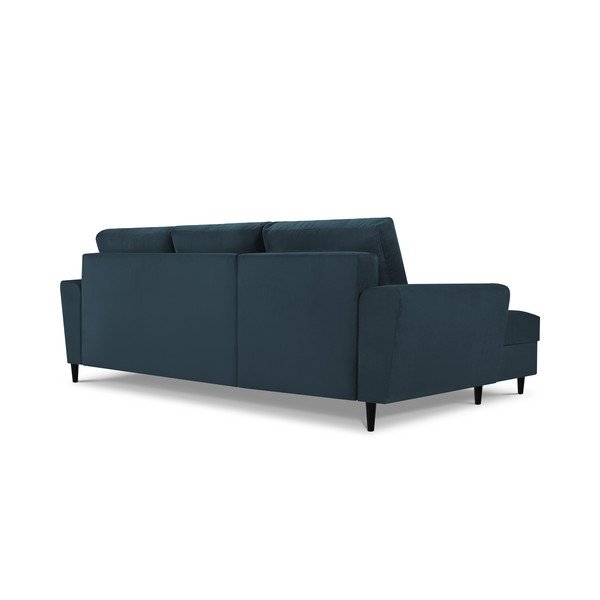 Tamsiai mėlyna kampinė sofa-lova Kooko Home Jazz, kairysis kampas-image-4