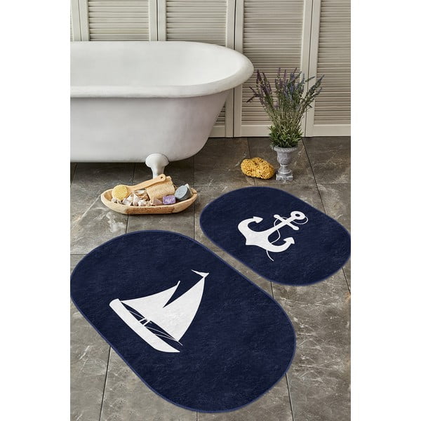 Vonios kilimėliai mėlynos spalvos 2 vnt. 60x100 cm – Mila Home-image-3