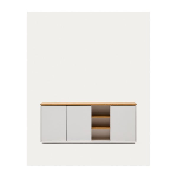 Baltos spalvos šoninė spintelė iš ąžuolo 180x75x36 cm Abilen – Kave Home-image-3