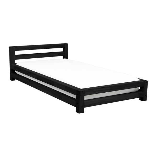 Juodos eglės viengulė lova "Benlemi Single", 80 x 180 cm