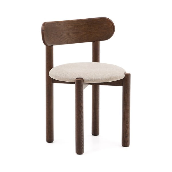 Iš ąžuolo masyvo valgomojo kėdės rudos spalvos/kreminės spalvos 2 vnt. Nebai – Kave Home