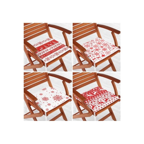 Sėdynės pagalvėlės 4 vnt. su Kalėdų motyvu 40x40 cm Snowflakes – Mila Home-image-1