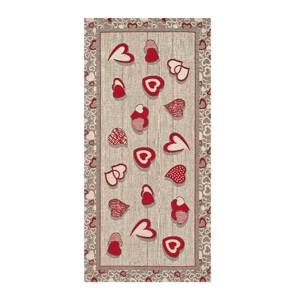 Itin patvarus virtuvinis kilimėlis "Webtappeti Lovely Rosso", 55 x 280 cm