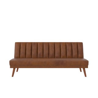 Oranžinė sofa-lova iš odos imitacijos 173 cm Brittany - Novogratz