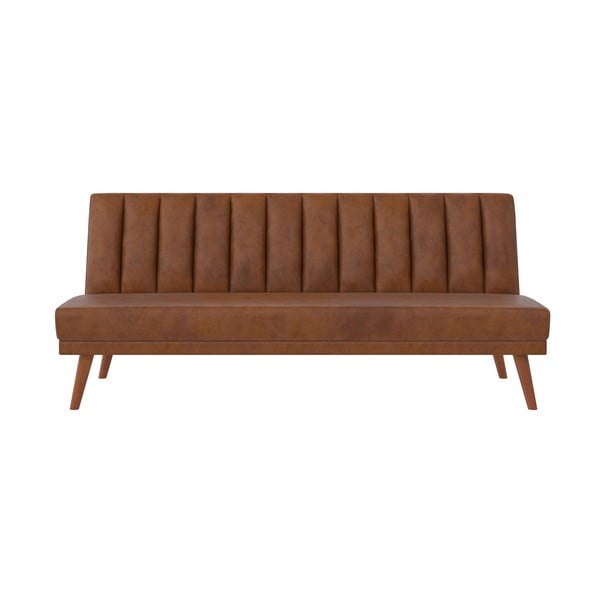 Oranžinė sofa-lova iš odos imitacijos 173 cm Brittany - Novogratz