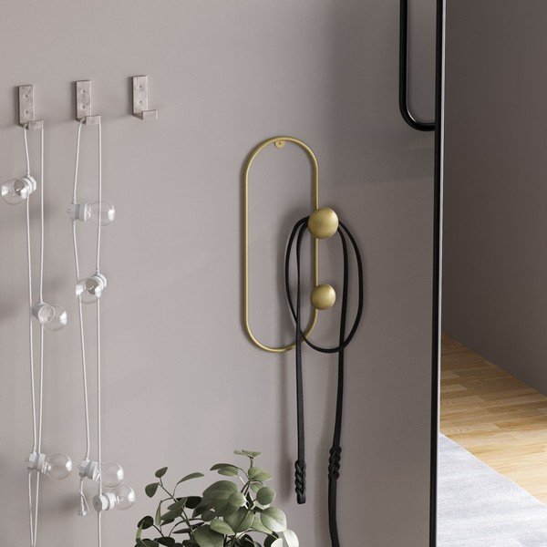 Iš metalo sieninė lentyna auksinės spalvos Dama – Kalune Design-image-2