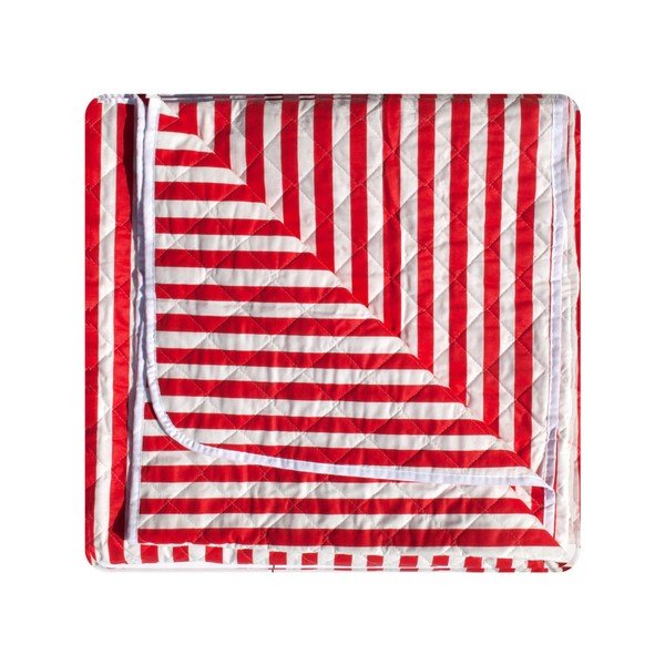 Raudonai ir baltai dryžuota dygsniuota lovatiesė "Stripes", 160 x 230 cm-image-3