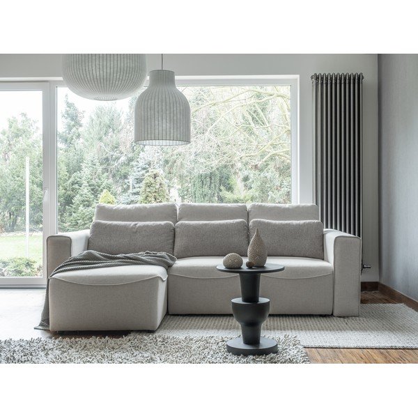 Kreminė kampinė sofa-lova (modulinė) Homely Tommy - Miuform-image-1