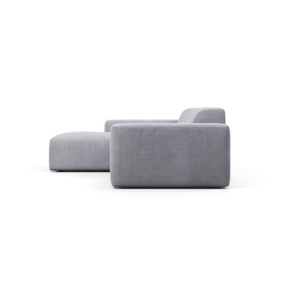 Šviesiai pilka aksominė kampinė sofa Marie Claire Home Karen, 250 cm, kairysis kampas-image-4
