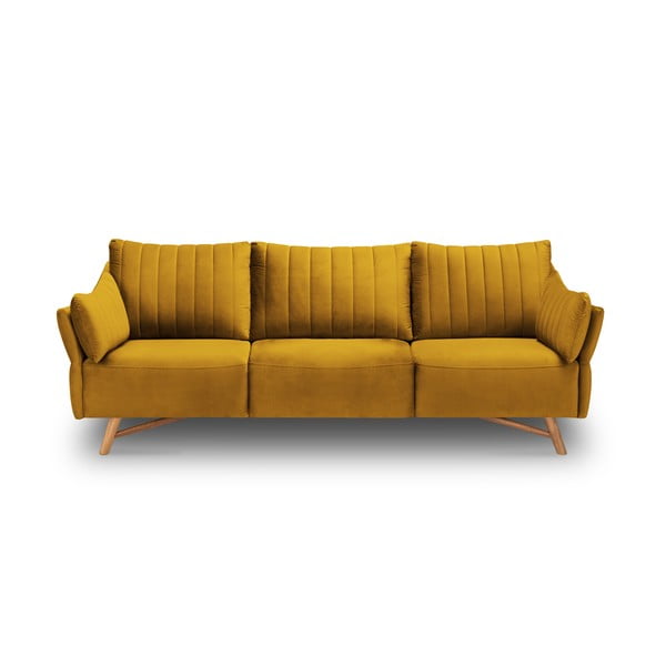 Geltona aksominė sofa Interieurs 86 Elysée, 232 cm