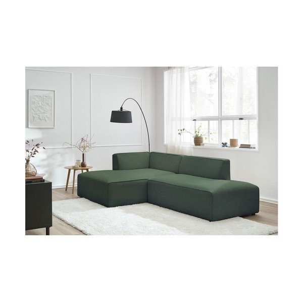 Žalios spalvos modulinė kampinė sofa (su kairiuoju kampu/„L“ formos) Megeve – Bobochic Paris-image-1