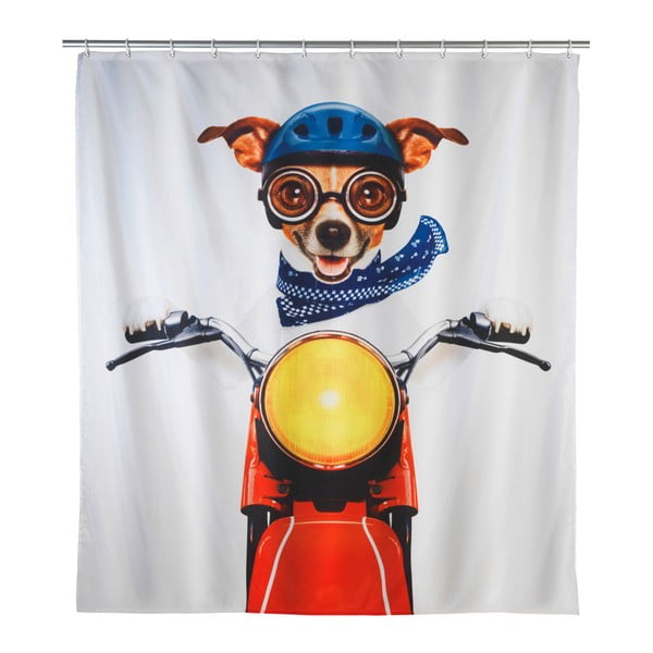 Spalvinga dušo užuolaida "Wenko Biker Dog", 180 x 200 cm