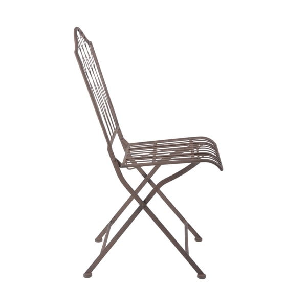 Rudos spalvos metalinė sulankstoma sodo kėdė - Esschert Design-image-2