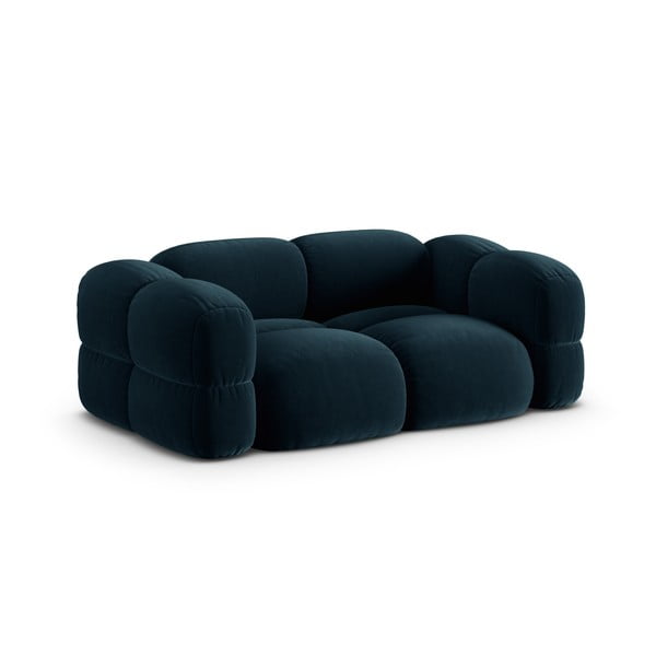 Tamsiai mėlynos spalvos iš velveto sofa 210 cm Loretto – Cosmopolitan Design-image-3