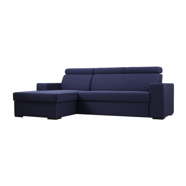 Tamsiai mėlyna kampinė sofa Custom Form Atlantia, kampas kairėje
