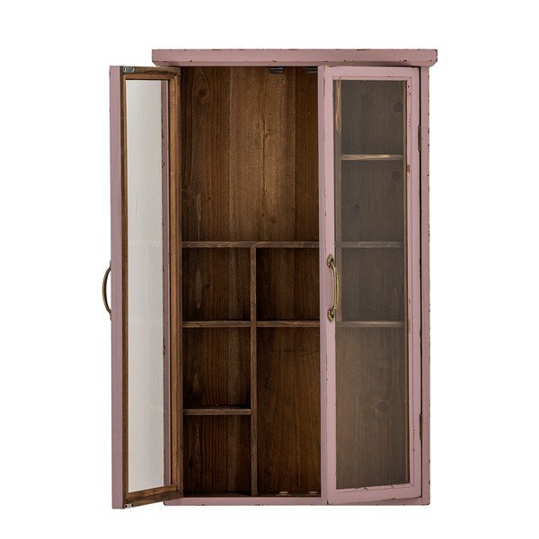 Pilkai rožinės spalvos iš kėnio masyvo vitrina 50x80x14 cm Hazem – Bloomingville-image-4