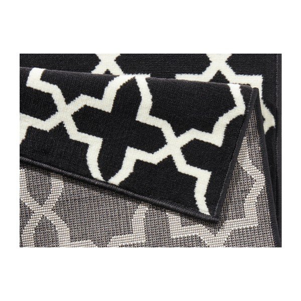 Juodas kilimas su baltomis detalėmis Hanse Home Basic Glam, 80 x 200 cm-image-3