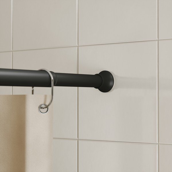 Matinės juodos spalvos dušo užuolaidų strypas 106 - 182 cm Chroma – Umbra-image-1