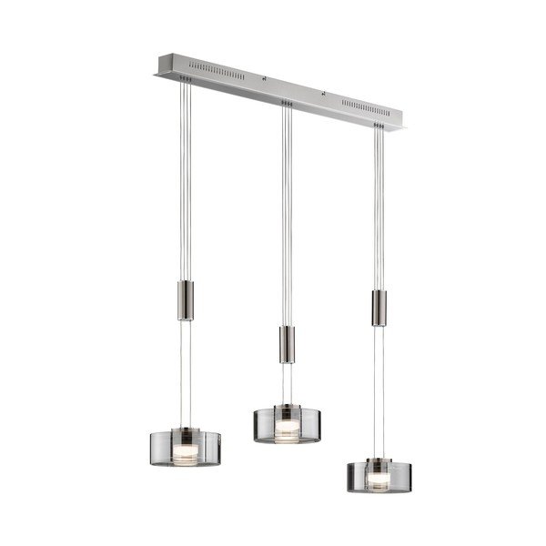 Iš metalo kabantis šviestuvas sidabrinės spalvos LED su pritemdymo funkcija Lavin – Fischer & Honsel