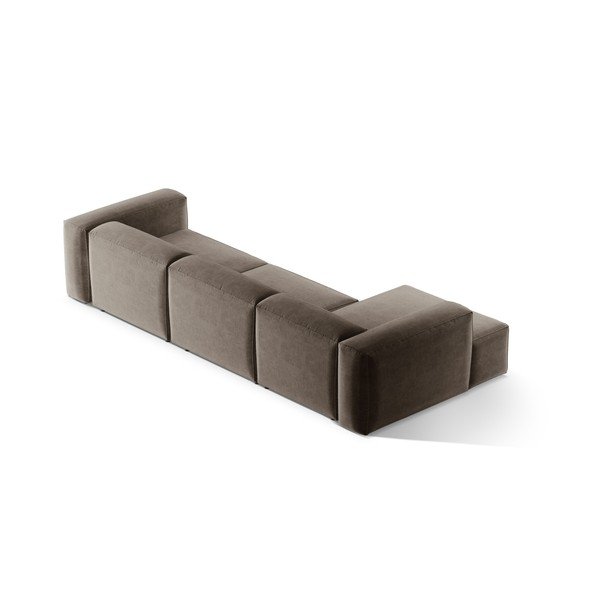 Rudos spalvos kampinė sofa (su kairiuoju kampu/su gultu) Bergamo – Cosmopolitan Design-image-4