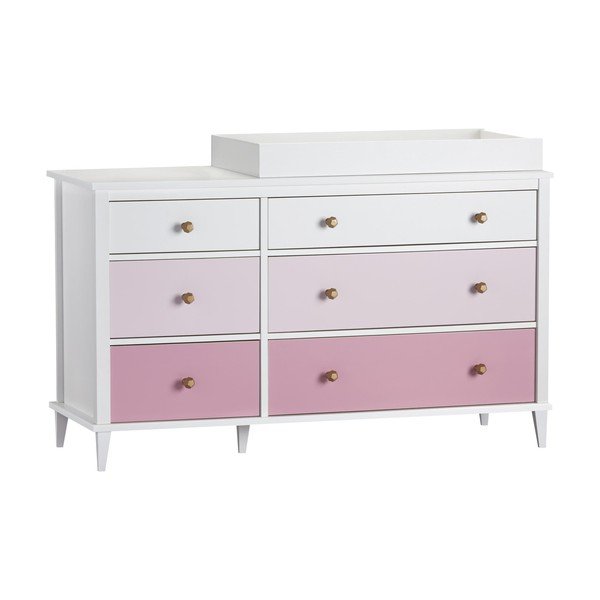 Su vystymo stalu vaikiška šoninė spintelė rožinės spalvos 136x90x49 cm Poppy – Støraa-image-4