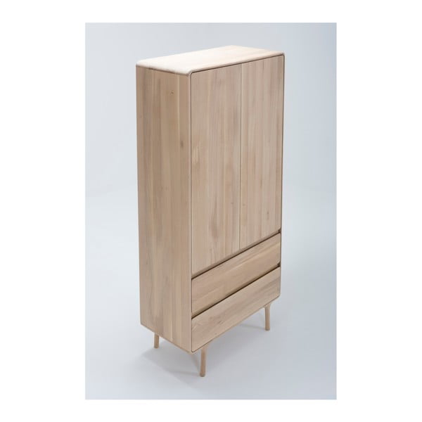 Ąžuolo masyvo spinta su 2 stalčiais Gazzda Fawn-image-4