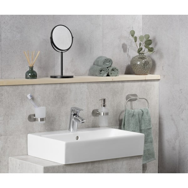 Klijuojamas iš stiklo dantų šepetėlio indas matinės sidabrinės spalvos Orea – Wenko-image-2