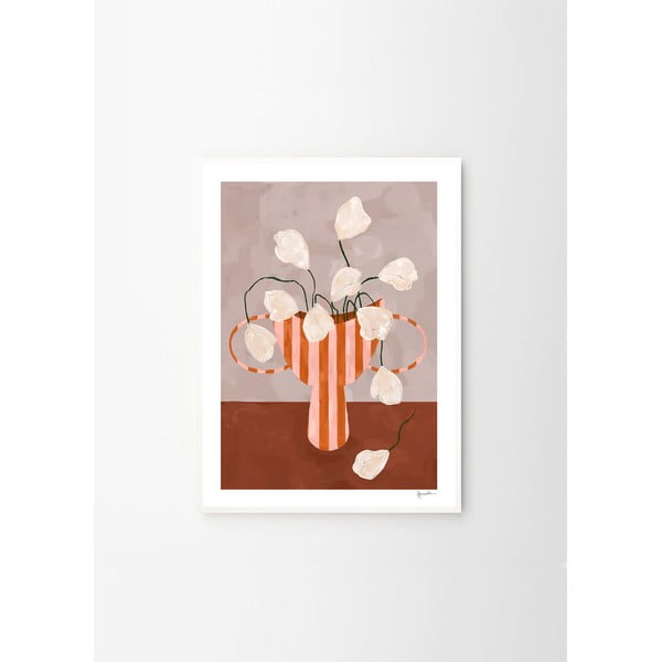 Plakatas 50x70 cm White Flowers in Striped Vase – Frankie Penwill – The Poster Club-image-4
