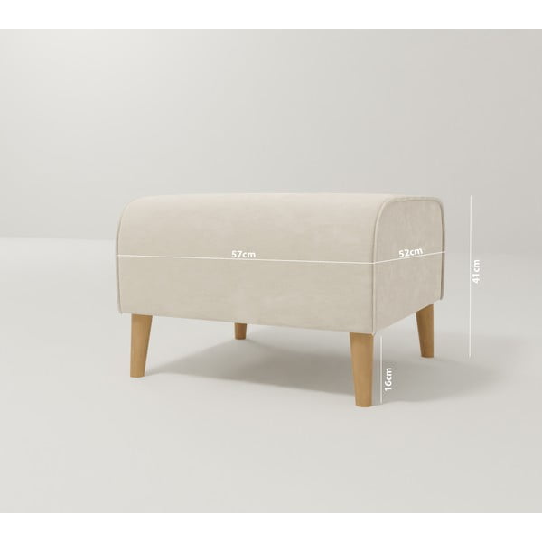 Taburetė kreminės spalvos iš velveto Carole – Ropez-image-3