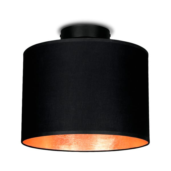 Juodas lubinis šviestuvas su vario spalvos detalėmis Sotto Luce MIKA, ⌀ 25 cm