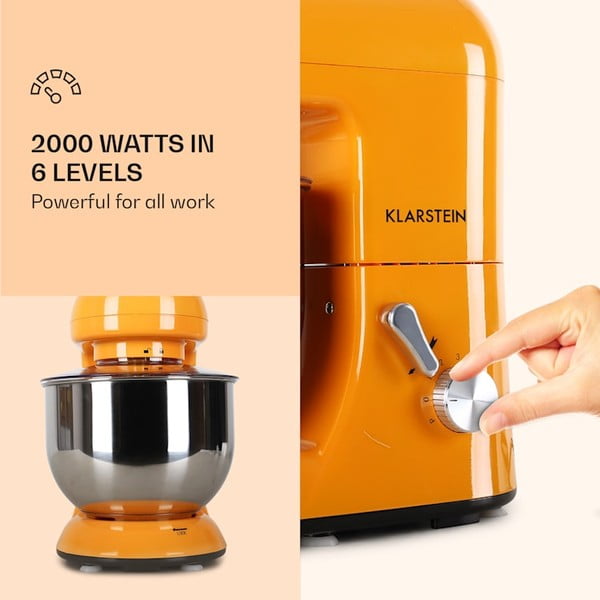 Oranžinės spalvos virtuvės kombainas Klarstein Bella-image-3