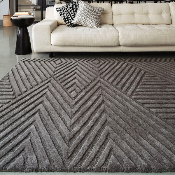 Kilimas iš vilnos antracito spalvos 160x230 cm Hague – Asiatic Carpets-image-1